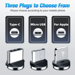 Micro usb - câble magnétique - type c - câble de charge