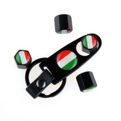 Pegatinasbandera italiana - acero inoxidable - negro - 4pcs/set - valores del coche