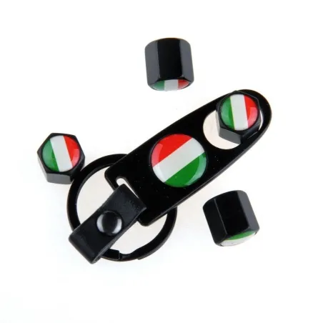Italian lippu - ruostumaton teräs - musta - 4pcs/set - auton arvot