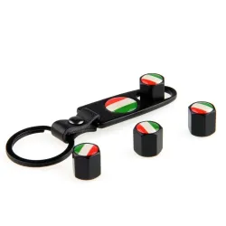 Italian lippu - ruostumaton teräs - musta - 4pcs/set - auton arvot