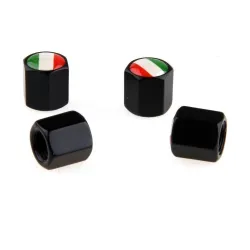 Pegatinasbandera italiana - acero inoxidable - negro - 4pcs/set - valores del coche