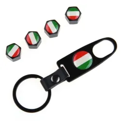 Italian flag - stainless steel - black - 4pcs/set - car wheelNaklejki