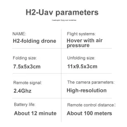 DronesHDRC H2 - wifi - fpv - cámara 4k hd - modo sin cabeza - 3d - modo vr