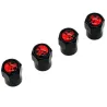 Crâne blanc/rouge - bouchons de valve - 4 pièces