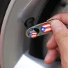 4Pcs - drapeau puerto rico - bouchons de valve - 1Pcs clé en cuir