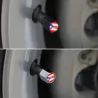 4Pcs - drapeau puerto rico - bouchons de valve - 1Pcs clé en cuir