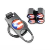 4Pcs - drapeau puerto rico - bouchons de valve - 1Pcs clé en cuir