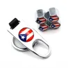 4Pcs - Bandeira de Porto Rico - tampas de válvula - 1Pcs chave de couro