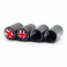 Aluminiumventilkapslar - Storbritannien flagga - 4 bitar