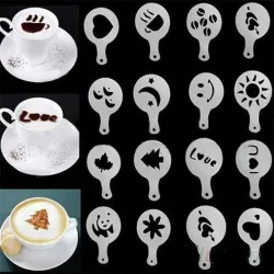 CoffeewareDecoración de café - plantilla de plástico - 16 piezas
