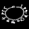Pretty bracelet - 925 sterling silver - mixed crystals