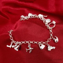 Jolie bracelet - 925 argent sterling - cristaux mixtes