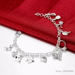 Pretty bracelet - 925 sterling hopea - sekakiteitä