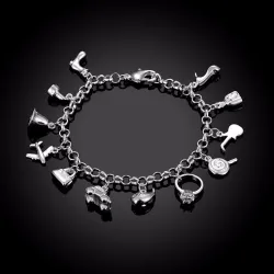 Pretty bracelet - 925 sterling hopea - sekakiteitä