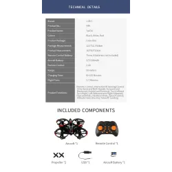 DronesJJRC H56 TaiChi mini - control de detección de infrarrojos - negro - una batería