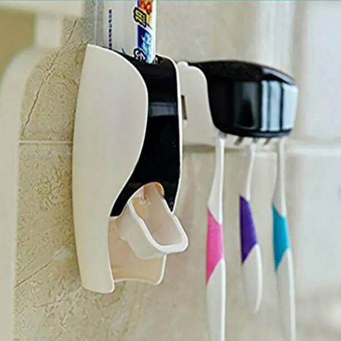 Distributeur automatique de de dentifrice - porte brosse à dents - accessoires de salle de bain