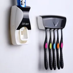 Distributore automatico di dentifricio - porta spazzolini - accessori da bagno