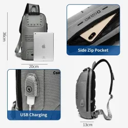 Crossbody väskor - stöld - messenger väska - usb laddning - vattenavvisande