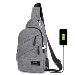 Axelväskor - nylon midja pack- utomhus - usb laddning