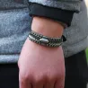 Punk läder armband - handled band - orange-brun