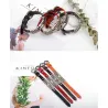 Pulseira de couro de punk - pulseira de pulso - laranja- marrom
