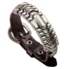 Pulseira de couro de punk - pulseira de pulso - laranja- marrom