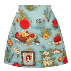 Retro - vintage - cotton skirt - floral print