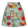 Retro - vintage - bomull kjol - blommigt tryck