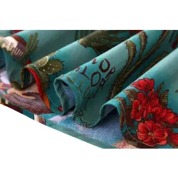 Retro - vintage - bomull kjol - blommigt tryck