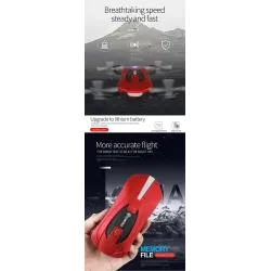 DronesCadaine E52 - WiFi - FPV - Selfie Drone - plegable - 0.3MP - Rojo - RTF