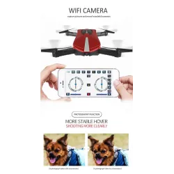 Eachine E52 - WiFi - FPV - Selfie Drone - Foldable - 0.3MP - Red - RTF