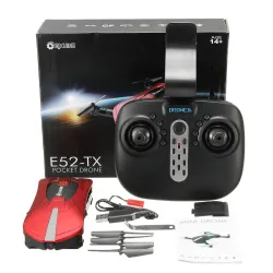 Everyine E52 - WiFi FPV - Selfie Drone - Foldable - 0.3MP - Red - RTF
