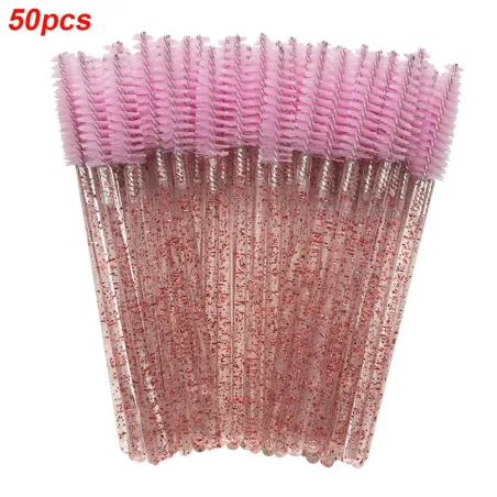 50PCS - Brosse à maquillage pour les yeux - Rose - Bleu