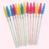 50PCS - Brosse à maquillage pour les yeux - Rose - Bleu
