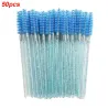 50PCS - Brosse à maquillage pour les yeux - Rose - Bleu