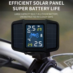 Motocicleta - Sistema de monitoramento de pressão de pneus - 2 Sensor externo - Display em tempo real