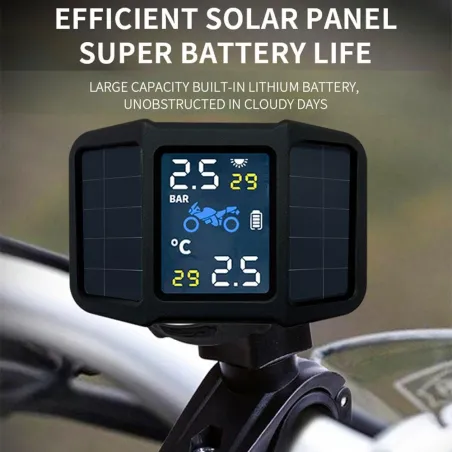 Motocycle - Système de surveillance de la pression des pneus - 2 capteur externe - Affichage en temps réel