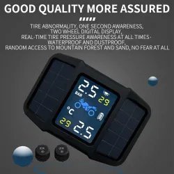 Motorcycle - Tire Pressure Monitoring System - 2 External Sensor - Real-time DisplayInstruments