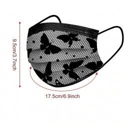 50 pieces - disposable antibacterial face / mouth masks - 3-layer - lace design