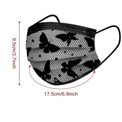 Mascarillas bucales50 piezas - cara antibacteriana desechable / máscaras de boca - 3 capas - diseño de encaje