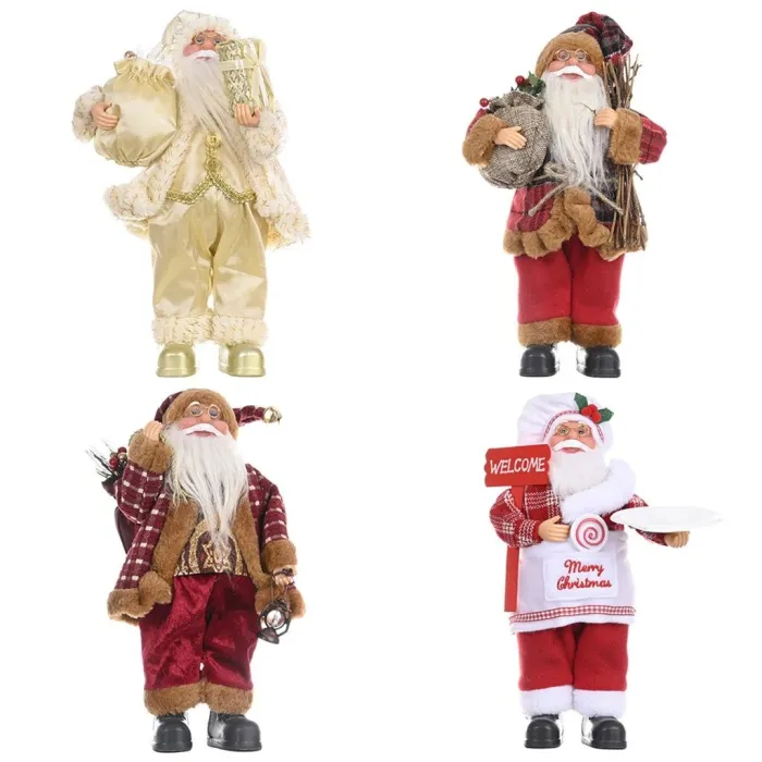 Juldekoration - Santa Claus - mini tyg docka