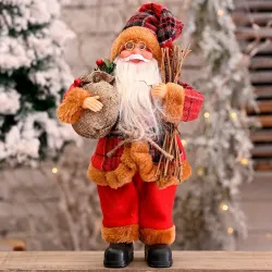 Juldekoration - Santa Claus - mini tyg docka