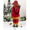 Juldekoration - Santa Claus - mini tyg docka