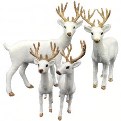 Weihnachtsdekoration - weiße Rentiere - deer