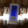 LED - blue luminous digital clock - electronic calendar - thermometer - 7-sounds alarm clock