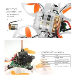 DronesCadaine E010S - Micro - FPV - Frsky receptor compatible
