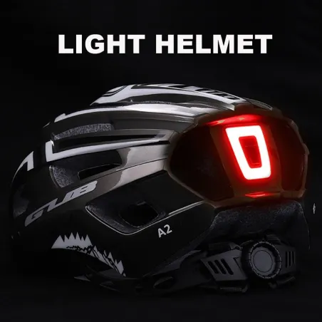 Casque de vélo avec lumière Led - rechargeable - entièrement moulé - protection de la tête de sport