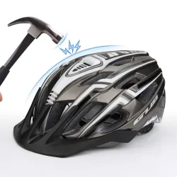BicicletaCasco de bicicleta con luz Led - recargable - integralmente moldeado - protección de cabeza deportiva