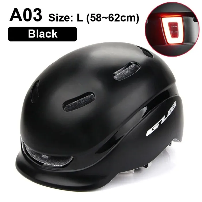 Casque de vélo avec lumière Led - rechargeable - entièrement moulé - protection de la tête de sport