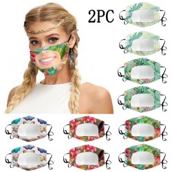 2 bitar - antibakteriella ansiktsmasker - transparent munskydd - läppläsning